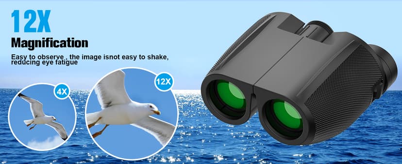 Binoculars 12x25 for Adults and Kids Compact Binocular Waterproof Binocular Wide Field of View for Bird Watching,Hiking,Hunting,Concert