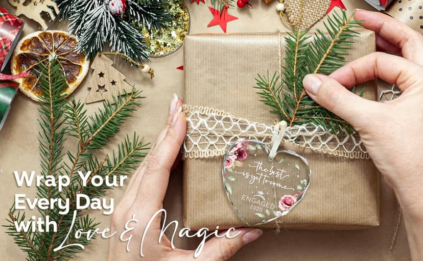 Engagement Gifts for Couples - The Best is Yet to Come Engaged 2025 Glass Ornament – Just Engaged Present Ideas for Newly Women, Bride to Be, Fiance, Friend, Daughter