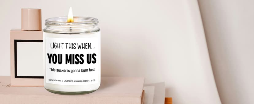 Funny Scented Candle, We Will Miss You, Moving Away Gifts for Friend, Farewell, Goodbye, Going Away Gifts for Coworkers Women, Men, Boss, Coworker Leaving, Retirement Presents - 9 oz