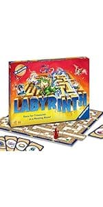 Ravensburger Labyrinth Board Game - A Strategic Maze Challenge for Family Nights - Find Treasures & Block Opponents - MESH Accredited - Great Birthday Gift - 2-4 Players - Kids Ages 7-10 and Older