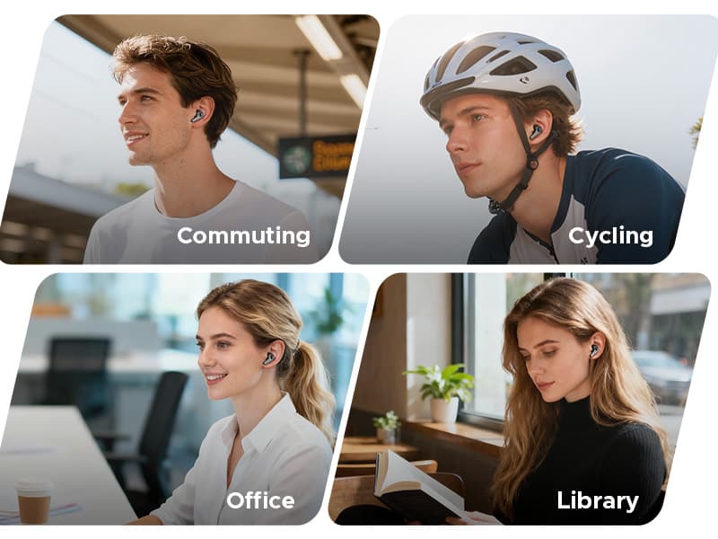 SOUNDPEATS C30 Hybrid ANC Earbuds with LDAC Hi-Res Audio, 52H Playtime -52dB Adaptive Noise Cancelling Wireless Earbuds, 6-Mic Clear Call, 12mm Driver, Bluetooth 6.0, Multi-Point, IP54 for Work/Travel