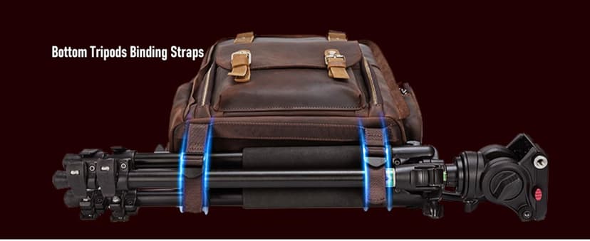 STAR VISTA Bernini Vintage Full Grain Leather Camera Backpack for DSLR/SLR, Camera Case for Photographers, with Tripod Holder, Fits 15.6" Laptop, Casual Outdoor Rucksack, YKK Zippers