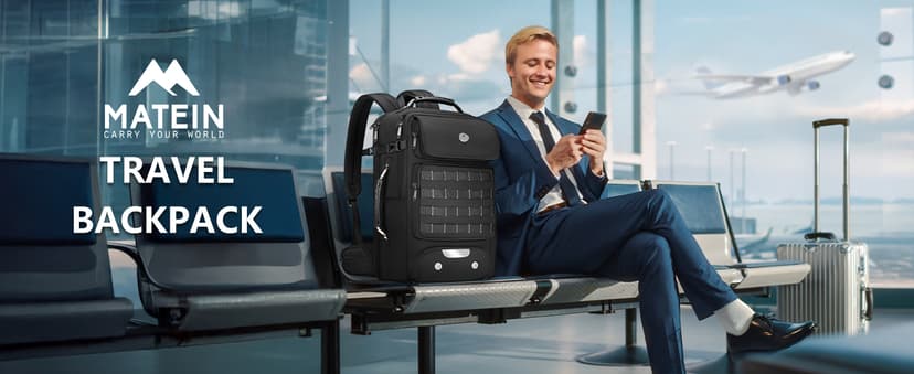 MATEIN Expandable Travel Backpack With Shoe Compartment, 52L Large Suitcase Backpack with Waist Straps & USB Charging Port, 17 Inch TSA Laptop Backpacks Luggage Carry On Bag With 3 Packing Cubes