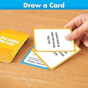 BRAVEBUG You Laugh You Lose Game - Funny Charades Kids Games - Board Games for Kids & Teens - Try Not to Laugh Challenge - Sleepover Party Supplies for Girls, Birthday Game for Family, Kids & Girls