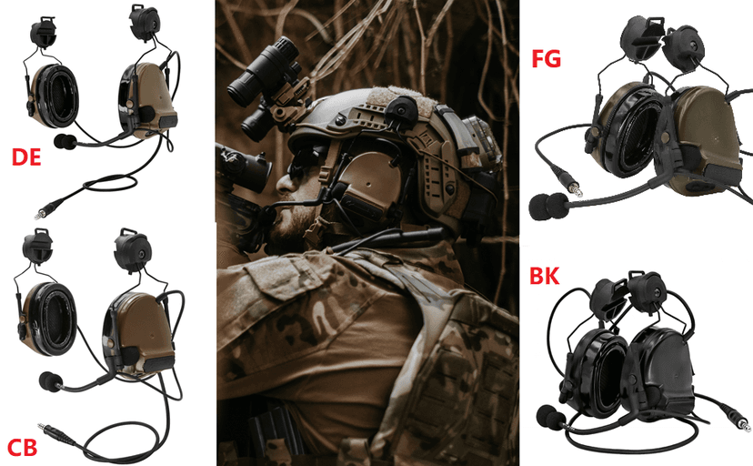 HEARFALCOM Comta III Tactical Headset Helmet ARC Rail Adapter Bracket Version Noise Cancelling Pickup Shooting Headset