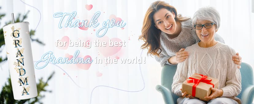 Gifts for Grandma- Best Grandma Stainless Steel Tumbler- Cute Grandma's Mother's Day Birthday Christmas Gifts- Gift for Grammy, Grandmothers, Grandmom from Grandchild Grandson Granddaughter