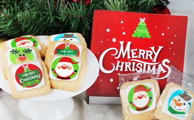 Christmas Cookies Gift Baskets Box for Men Women Kids | Holiday Cookie Treats decorated | Individually Wrapped Sugar | Nut Free | 4 Pack