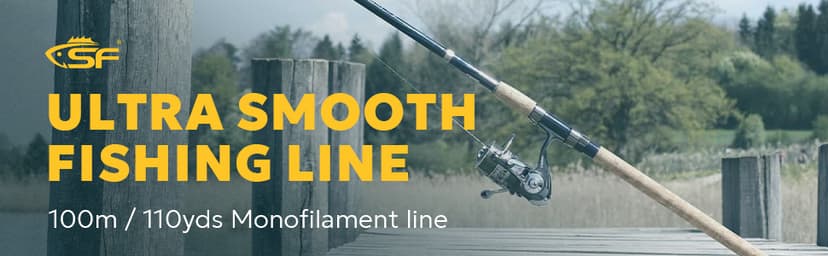SF Ultra Smooth Monofilament Mono Fishing Line with Spool Mono String Nylon Invisible Line Clear 2 4 6 8 10 12 14 17 20 20LB Fishing Wire Freshwater Saltwater