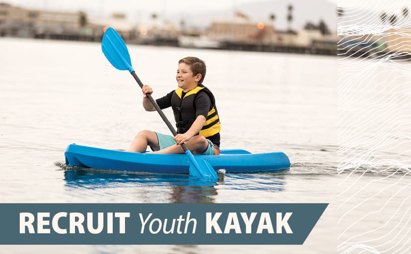 Lifetime Recruit Youth Kayak, 6.5 Ft, Paddle Included, Ages 5+, Red