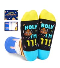 HAPPYPOP Birthday Gifts Ideas for Boys - Socks for Kids Girls Age 5-12 with Greeting Card
