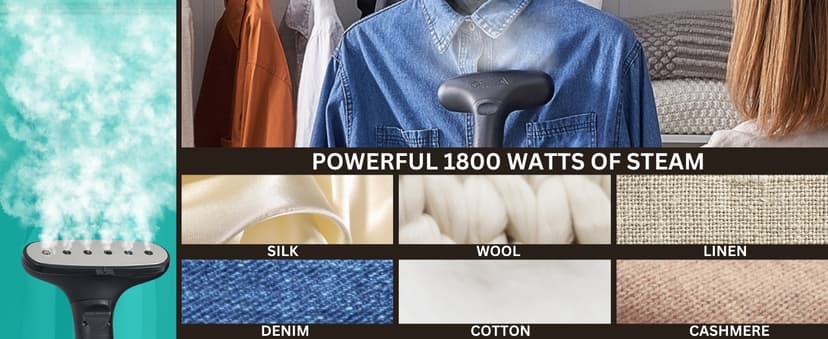 True & Tidy Heavy Duty Commercial Full Size Standing Garment Steamer for Clothes with Extra Large 2.9L (98 oz) Water Tank for 90+ mins of Steam Time, 1800 watts of Powerful Steam, 3 Settings, Gray