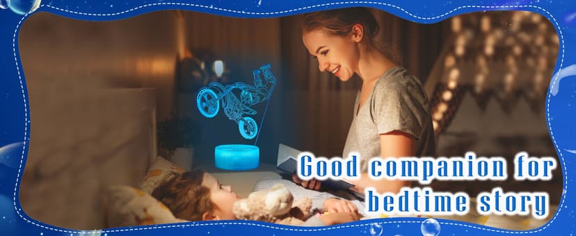Dirt Bike Night Light, Dirt Bike Gifts for Boy, 3D Illusion Lamp with Remote Control, 16 Colors Changing, RGB Flashing Mode and Dimmable, Gifts for Boys Christmas Decor