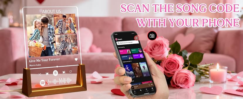 Personalized Valentines Christmas Gifts For Couple Him Her, Custom LED Picture Frame With Photo Night Light, Customized Anniversary Birthday Gifts For Women Men Boyfriend Girlfriend Husband Wife