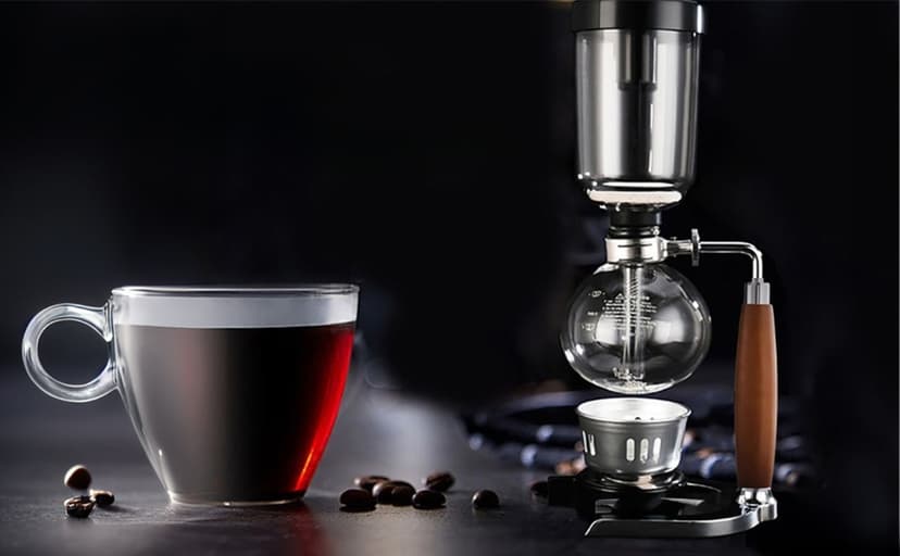 5 Cup,Siphon Coffee Maker with Wooden Handle ,syphon coffee brewer,coffee siphon,Vacuum Brewer Pot, Japanese Syphon Machine, Glass Drip Coffee Maker Set,Comes With 10 Sheets Of Coffee Filter Cloths