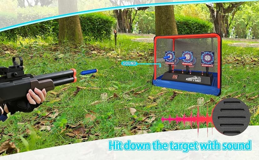 Electronic Shooting Target Auto Reset Digital Scoring Target for Toy Gun Gift Toys for Boys Girls Kids Teens