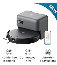 eufy C10 Robot Vacuum Self Emptying, 8 Weeks Hands Free, Advanced Smart Mapping with LiDAR Navigation, 2.85-Inch Slim Design, Powerful Suction, Edge Expansion Brush for Pet Hair, Carpet Detection
