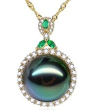 Gifts for Women Wife-Tahitian-Black-Pearl-Necklace-Gift for Wife Wedding Birthday Anniversary Jewelry-Mom Girlfriend Her Mothers Day Gifts for Mom Women Valentines Christmas Day