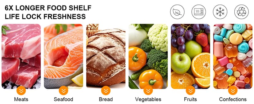 MEGAWISE Vacuum Sealer Bags (8''x 12''-110pcs) for Food Freshness Preservation, BPA Free Vacuum Storage Bags for Food or Sous Vide, Seal a Meal,Double-Sided Texture, Double Lock Freshness (110 count)