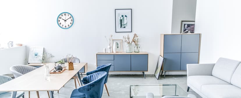 Wall Clock Non-Ticking Silent Quartz Movement Decor Clock Modern Simple Style Round Plastic Wall Clocks for Home/Office/School/Living Room/Bedroom/Kitchen (Blue, 12 Inch)