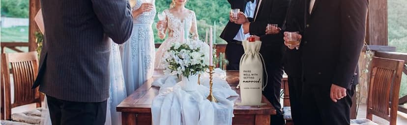 Wedding Party Decorations Getting Engaged Wine Accessory Sets Champagne Bottle Wraps Bags Married Wine Bag Married Gifts for Couples Mr Mrs Marriage Honeymoon Gift B0FMFMHK42