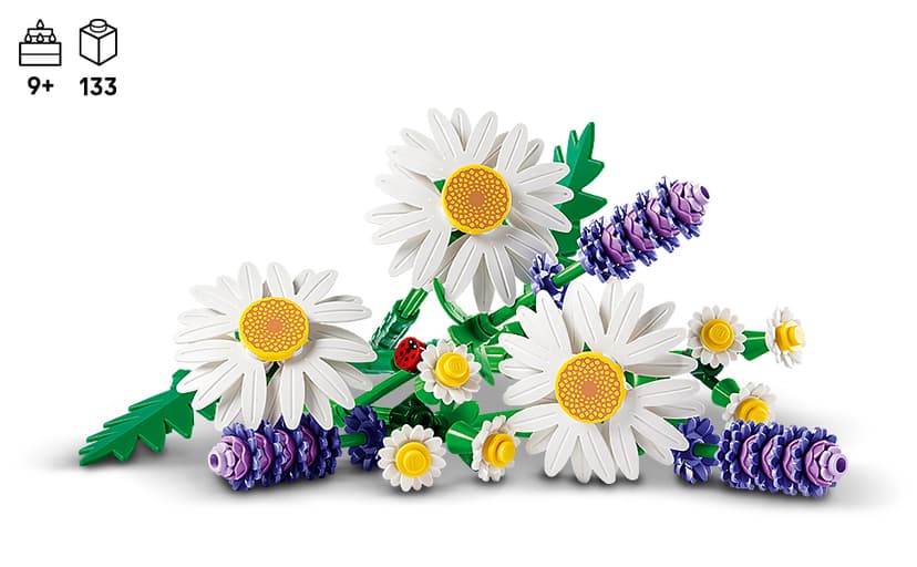 Building Toys for Girls & Boys, Ages 9+, Artificial Flowers Craft Kit, Home Décor & Display, 133 Pieces, Gift for Kids LEGO Botanicals Daisies 11508 B0FMS7CRHX