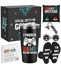 Slothoem-Gamer Gifts for Men Teenage Boy, Gamer Room Decor for Brother, Gaming Gifts for Son, Boyfriend, Husband, Gamer Room Accessories Stuff, Wooden Headset Stand - Can't Hear You I'm Gaming