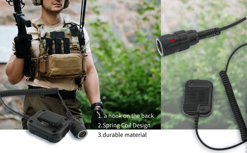 6 Pin PTT Adapter Handheld Microphone Shoulder Speaker Compatible with PRC152/163 Two Way Radio