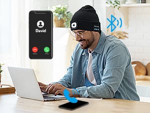 Stocking Stuffers Gifts for Men, LED Bluetooth Beanie Hat, Christmas Birthday Gifts for Men Dad Him Husband Grandpa, White Elephant Gifts for Adults, Camping Hiking Accessories Cool Gadgets