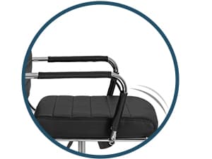 Okeysen Office Desk Chair, Ergonomic Leather Modern Conference Room Chairs, Executive Ribbed Height Adjustable Swivel Rolling Chair for Home Office. (Black)