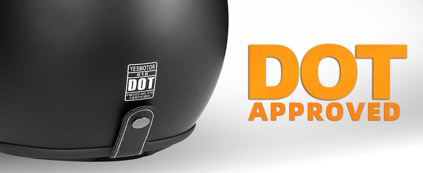 Yesmotor 3/4 Open Face Retro Motorcycle Helmet Vintage Helmet for Motorbike Casco, Moped, Cruiser, Bobber, and Chopper - DOT Approved(Matte Black,L)