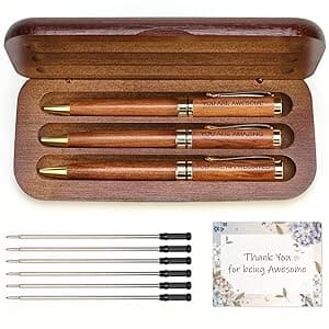 Luxury Wooden Pen Set Thank You Gifts for Women Men Friends Cool Teacher Boss Appreciation Gift for Female Coworkers Nice Engraved Pens Gifts Office Business Pens Work Employee Gratitude Gift