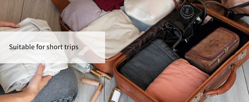 Easycosy Personalized Toiletry Bag for Men, Engraved with Pattern & Text, PU Leather Men's Toiletry Bag for Traveling, Father's Day Memories Gifts for Him Men Boyfriend Husband