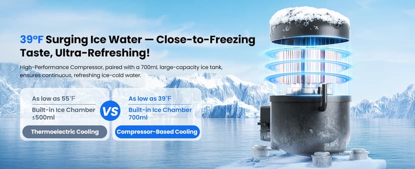 3-in-1 Countertop Water Bar with Ice Maker, Hot & Cold Water Dispenser, 7-Stage Filter, 7 Temp Settings, 5 Volume Options, No Installation, Portable Water Station for Kitchen, Office, RV