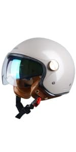 Open Face Motorcycle Helmet for Adults, DOT Approved,3/4 Retro Vespa Helmet, Dual Visors Men's and Women's Motorbike Casco for Moped Cruiser Bobber and Chopper
