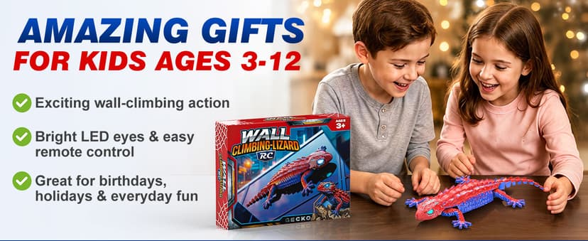 360° Rotating RC Stunt Car with Light, Wall Crawler Lizard Toys for 3-12 Year Old Boys Girls Kids Toys RC Wall Climbing Gecko, Rechargeable Remote Control Robot for Kids B0GYWVLG6M