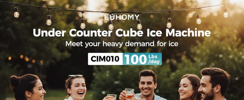 EUHOMY Under Counter Ice Maker with Drain Pump, 100 lbs/Day Ice Machine, Auto-Cleaning & 24H Timer, Stainless Steel Commercial Ice Maker with 24 lbs Storage for Home/Bar/Cafe/Restaurant