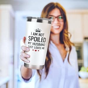 Gifts for Wife - Wife Gifts from Husband - Wedding Anniversary for Women, Valentines, Birthday Gift Ideas, Mothers Day, Christmas Gift for Her - Romantic Cup for Her - 20 Oz White Tumbler