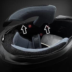 ILM Full Face Motorcycle Street Bike Helmet with Removable Winter Neck Scarf + 2 Visors DOT Model ILM-313 (L, Matte Black)