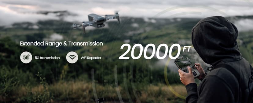 Holy Stone HS600 2-Axis Gimbal Drones with Camera for Adults 4K EIS, Integrated Remote ID, 20000 FT Range Transmission, GPS Drone with Brushless Motors, 4K/30FPS, Follow Me, Level 6 Wind Resistance