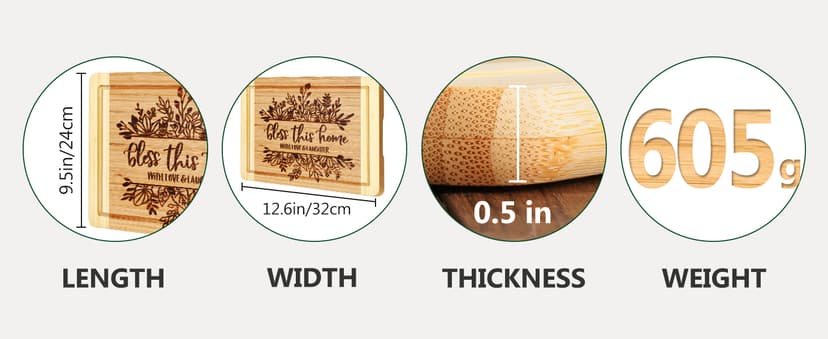 House Warming Gifts New Home, Engraved Cutting Board Housewarming Gifts, New Home Gift Ideas for New Homeowner, New House Gifts for Women Men Couple Neighbor Friend Family - Bless This Home