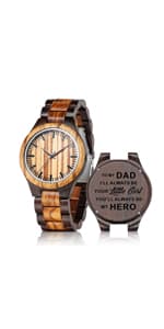 UMIPHIMAT Engraved Wooden Watches for Men - Customized Wood Wrist Watches for Husband Boyfriend Dad Son
