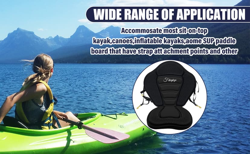 Thickened Kayak Seats - Premium Shockproof Seats with Back Support for Kayaking, Canoeing, Fishing, Paddle Boarding - Comfort, Versatility and Extra Storage