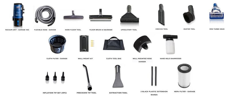 Prolux Professional Shop Blue Wall Mounted Garage Vac, Wet Dry Pick Up