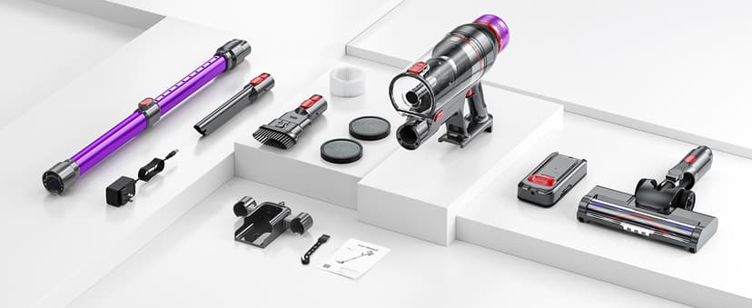 Cuzmok Cordless Stick Vacuum Cleaner - 550W Powerful Cordless Vacuum with HEPA Filter, Up to 50min Runtime & Tangle-Free Lightweight & Detachable Battery for Pet Hair Carpet Hardwood Floor Cleaning