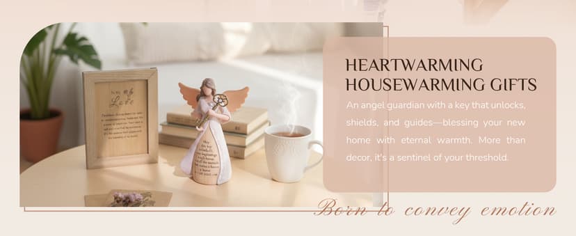 Handmade Resin with Gift-ready Package, Perfect Entryway Table Decor Symbolizing New Beginnings for Homeowner Women Friend Storieme Housewarming Angel Figurine, House Warming Gifts New Home B0G7Y6LMG4