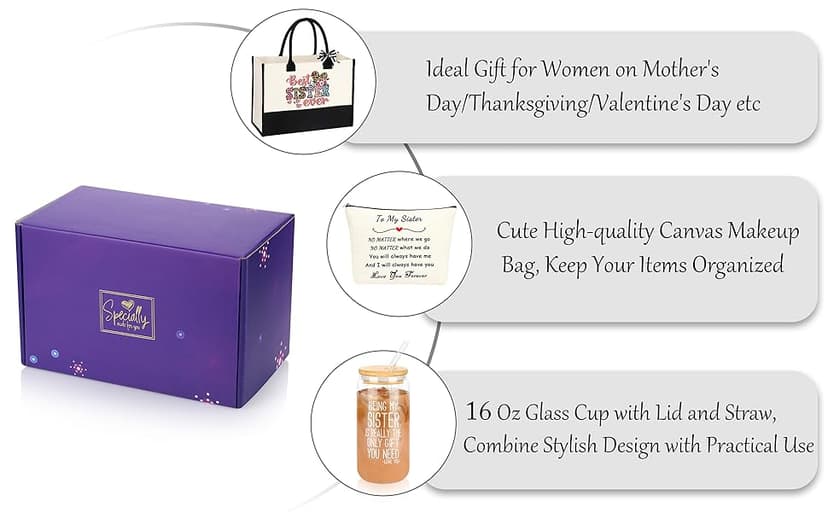 Gifts for Women Basket Set of 6, Christmas Mothers Day Birthday Gifts for Mom Grandma Sister Daughter