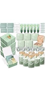 Set of 6, includes jewelry boxes, glass cups, scrunchies, knot bracelets, hand cream, lip balm and proposal cards Teenyyou 60 Pcs Bridesmaid Proposal Gift Box Set for Wedding Party,White B0FBWY1R2J