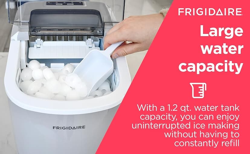 Frigidaire EFIC189-Silver Compact Ice Maker, 26 lb per Day, Silver