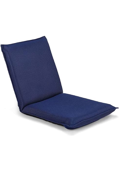 S AFSTAR Cushioned Floor Chair, 14-Position Adjustable Padded Lazy Recliner with Comfortable Back Support and Skin-Friendly Cover, Great for Reading, Playing Game, Meditating (Mysterious Black)