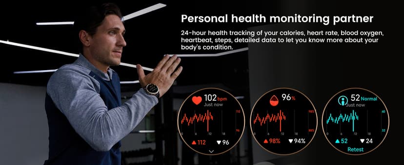 AMAZTIM GPS Smart Watch for Men, 6 Satellite Positioning, Compass, Stainless Steel Body, 50M Waterproof, 470mAh Extra-Large Battery, Answer/Make Call, 1.43" AMOLED Screen, Compatible for Android iOS